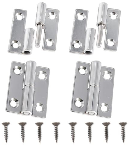 Tycoonest 4Pcs Lift Off Door Hinges 2 Inch with Screws, Detachable Stainless Steel Small Slip Joint Flag Hinges for Internal External Doors Windows