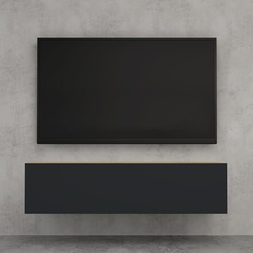 doporro TV Lowboard hängend Fernsehschrank Wohnzimmer | TV-Schrank hängend Fernsehtisch Hängeschrank 120cm Fernsehschrank02