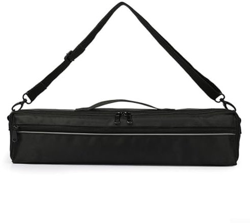 ZAMETTER Custodia Portatile Per Flauto Custodia Flauto Borsa Per Flauto Con Tracolla Regolabile, Nera Imbottita, Per 16/17 Fori (17 Fori)