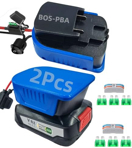 2 Stück für Bosch 18V Akku PBA Power Wheels Adapter,DIY Ladegerät Konverter für Bosch Batterie Power Station,Umrüstsatz mit Schalter,für Robotik Rc Truck Auto Spielzeug(Batterie Nicht enthalten)