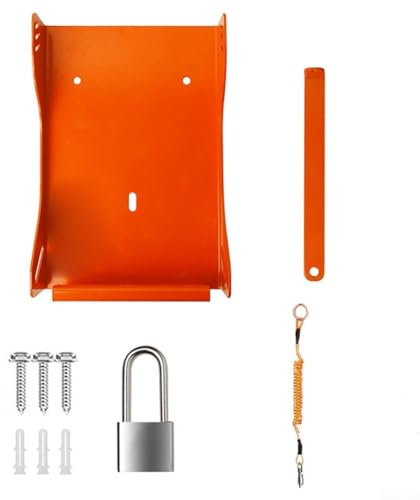 Blower Rack, Leaf Blower Wall Bracket Handheld Blower Wall Mount Rack Heavy Duty Orange Iron Rack with Locking Pin Garden Tool Organizer for Garage Shed