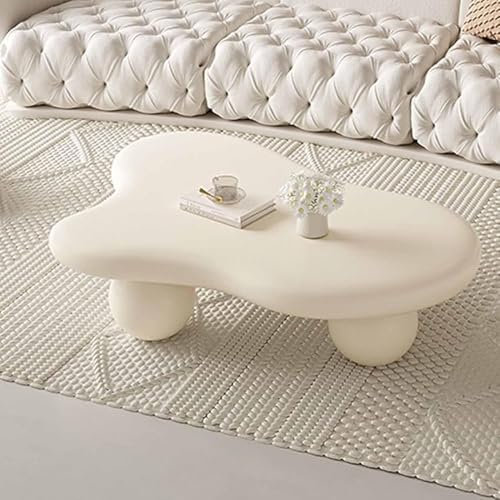 LIJBDDM Unregelmäßiger Couchtisch, moderner Beistelltisch aus Holz, Wolkenform, einfacher Stil, 3 Kugelbeine, Wolken-Couchtisch, für Schlafzimmer, Wohnung, Wohnzimmer, 99 cm