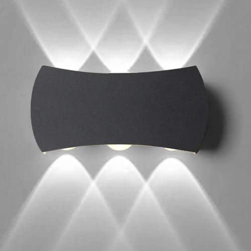 Voltix Applique da Parete LED Interno esterno 6W, Lampada Moderna da Muro per Camera da Letto, Scale e Corridoio, (Luce Fredda/6000K)