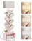 Evermagin Libreria ad albero a 6 livelli con luce, a torre stretta, scaffale alto da pavimento, organizer per libri, con armadietto, per soggiorno, camera da letto e ufficio domestico, rosa