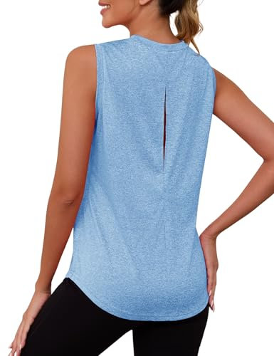 Gyabnw Damen Sporttop Yoga Tank Top Open Back Gym Shirt Fitness Tanktop Running Training Yoga Tops für Damen