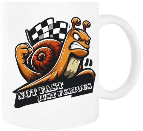 Not Fast Just Furious Weißer Becher Trinkbecher aus Keramik