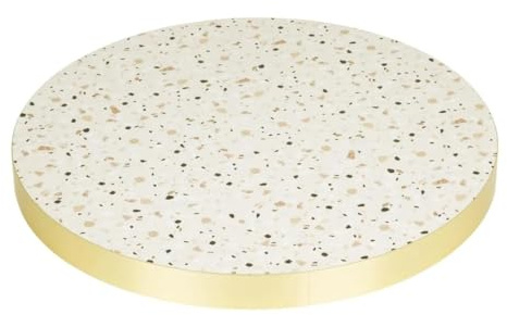 Bolero Terrazzo Style Pre-Drilled Round Table Top, 600mm | Weather-resistant construction protects against scratches and spills, providing reliable commercial-use durability.