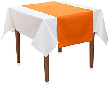 Tischläufer Orange 45x145 cm Polyester – einfarbiger Tischläufer modern, pflegeleicht & bügelfrei, ideal für Hochzeit & Tischdeko