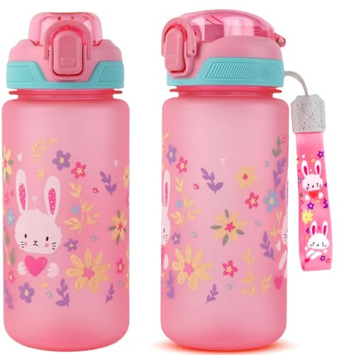 MHwan Borraccia Bambini, 600ml Robusta e Infrangibile, borraccia bambino a Prova di Perdite con Cannuccia, Senza BPA, Bellissima Borracce Bambini Adatta per Viaggi Scolastici, Portatile Borraccia