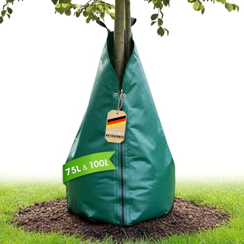 Floordirekt Bewässerungsbeutel für Bäume 75 L (92 x 88 cm) Wassersack mit Tropfsystem Wiederverwendbarer Baumbewässerungssack aus PVC