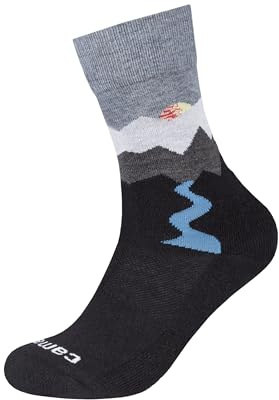 Camano Socken Unisex 1er Pack Wolle ohne Gummidruck Blau-Weiß-Schwarz 35/38