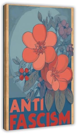 IQTFHGB Antifaschistisches Retro-Poster – Widerstandskunst im Stil der 1940er Jahre, Leinwand-Poster, Schlafzimmerdekoration, Landschaft, Büro, Raumdekoration, Geschenk, 40 x 60 cm