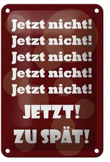 Femer Blechschild Spruch 12x18 cm 5x Jetzt nicht zu spät Deko Schild
