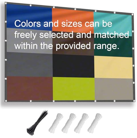 Sonnensegel Rechteckig Maßgeschneidert wasserdicht UV-Schutz 12 Farben Länge 100-550 cm Breite 100-450 cm individuell anpassbar in 10 cm Schritten für Terrasse Balkon Garten