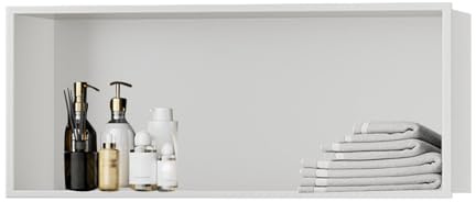 GJHGNFRDK Mur de niche de douche inoxydable encastré, Niche de douche inox, étagère encastrée, rangement mural salle bain, blanc, plusieurs tailles(70cm/27.6in)