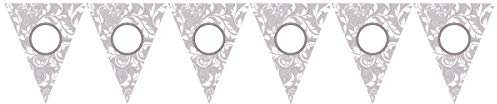 Amscan 129250 - Wimpelkette silber Papier personalisierbar 365 x 25,4 cm, Banner, Girlande, Partykette