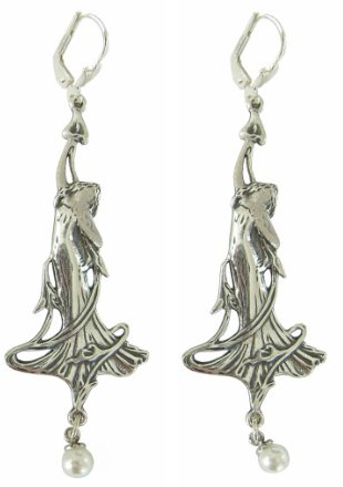 Damen Ohrringe Lilien 925 Silber Jugendstil Schmuck