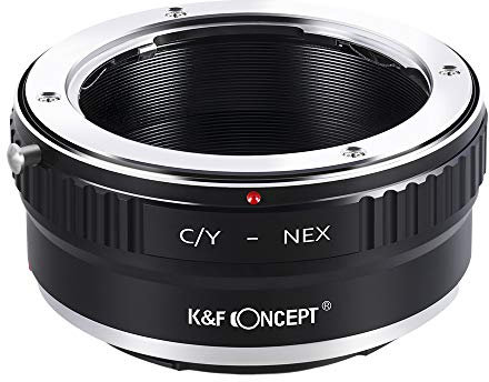 K&F Concept - Adaptador de Enfoque Manual, Compatible con Lentes C/Y Contax/Yashica y Cuerpos de Camara de Montura E, Sony Alpha NEX E-Mount Cámara, Anillo Adaptador Manual Lens