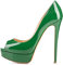 EDEFS Damen Pumps Plateau Pumps High Heels Lack Stiletto Elegante Schuhe Green Größe EU39