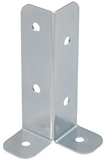 GRUNDLINE - Stützenfuß Pfostenträger Pfostenanker, Ecke, aus Stahl, aufschraubhülse - PSB, 45x45x170 mm - Z275 - für Zäune, Unterstände, Carports, Pergolen, Gartenlauben aus Holzbalken