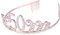 Frcolor Krone Geburtstag 50 Diadem Tiara mit Haarkamm Kristall Strass Geburtstagsgeschenk 50 Jahre (Rose Gold)