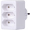 PremiumCord Adattatore Spina Euro 230V Rotonda su 3 Prese Piatte, Bianco