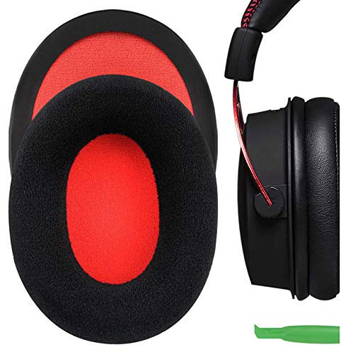 GEEKRIA Earpad Replacement for HyperX Cloud II Gaming Headset Ear Pad/Ear Cushion/Ear Cups/Ear Cover/Earpads Repair Parts (Black/Red)