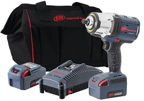 Ingersoll Rand 1/2 20V Cordless Impact, 2 Battery Kit, W7152-K22, (2) Battery Kit