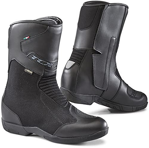 TCX - Lady Tourer Gore-Tex, Stivale da Moto Donna, Stivale da Touring, Impermeabile con Membrana Gore-Tex Performance Comfort Footwear, Chiusura Laterale con Zip Elastica e Velcro, Nero