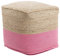 Beliani Boho Pouf Baumwolle Jute quadratisch beige/rosa Kirama