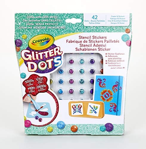 CRAYOLA- Dots-Stencil Sticker Set zum Spielen und Kreieren mit dem Modellierball, Mehrfarbig, 04-0802