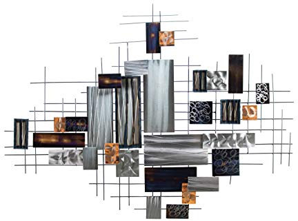 KunstLoft Wanddeko Metall | 100% HANDGEFERTIGT | 129x94x6cm | Wandbild Metall 'Geheimnis des Tarots' | Abstrakte Skulpturen | Silber Braun | Wandskulptur | Metalldeko Wand Wohnzimmer
