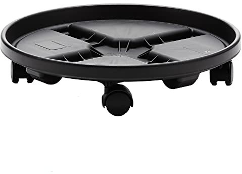 Bloem CAD1600 Support Rond pour Plantes avec roulettes et Soucoupe Noir 40,6 cm