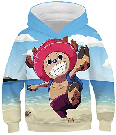Qyifirst Children's Boys 3D Print Anime Hoodie Long-Sleeved Sweatshirt Chopper Cosplay Costume Adult Size S - 4XL
