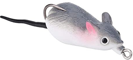 Künstlicher Köder Maus Mausköder Angelköder Maus Weichköder 3D Mäuse Fischköder(Hellgrau) Fishinghook