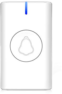 SECRUI Wireless Doorbell Transmitter Push Button Replacement or Additional Single Remote Control Waterproof - Frequency 433M Transmitter Include Battery - White