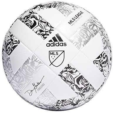 adidas Unisex-Adult MLS League Nativo Ball, White/Silver Metallic/Black, 5