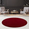 Fashion4Home Teppich Wohnzimmer – Einfarbig, Uni Teppich fürs Kinderzimmer, Schlafzimmer, Arbeitszimmer, Büro, Flur und Küche - Kurzflor, Rot, Größe: 120 cm Rund