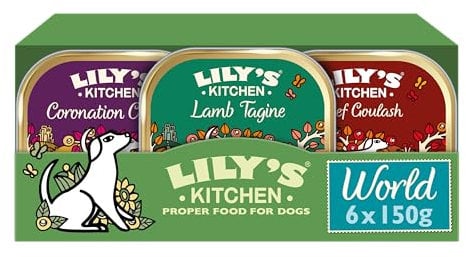 Lily's Kitchen Natural Adult Dog Food Wet Trays - World Dishes Multipack - Chicken, Lamb & Beef - Complete Meal Recipes (24 Trays x 150g)