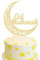 Gyufise 1Pcs Gold Glitter Eid Mubarak Cake Topper Moon Muslim Islam Celebration Cake Decoration Ramadan Islamic Party Decoration
