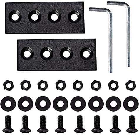 Adaptador de conexión de hardware para puerta corredera interior, cierre de reparación de placa de unión de metal de 3.15 pulgadas, juego de 2 conectores de riel de acero al carbono, pieza de empalme