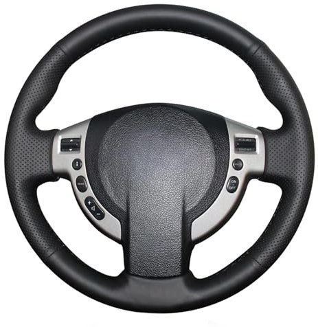 MEWANT Lenkradbezug für Qashqai/Qashqai+2/X-Trail/NV200/Serena/Evalia/AD/Dualis Lenkradhülle aus Echtleder per Hand Nähen