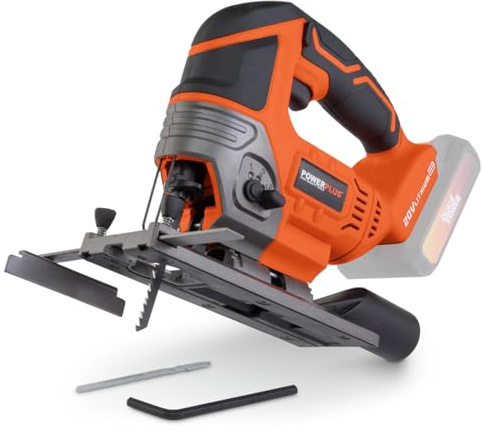 Dual Power Akku-Stichsäge POWDP25300-20V elektrische Stichsägen - 2300min-1 - Jigsaw ohne Akku und Ladegerät - mit 2 Acc.