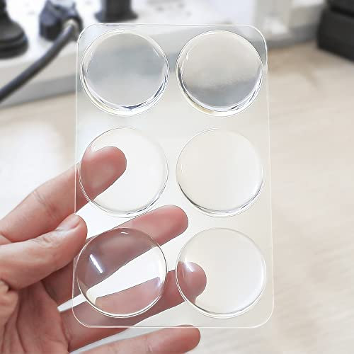 Door Stopper Wall Protector, 6 PCS Transparent Round Door Knob Wall Shield, Soft Door Handle Bumper with Strong Self Adhesive (4 CM, Clear)