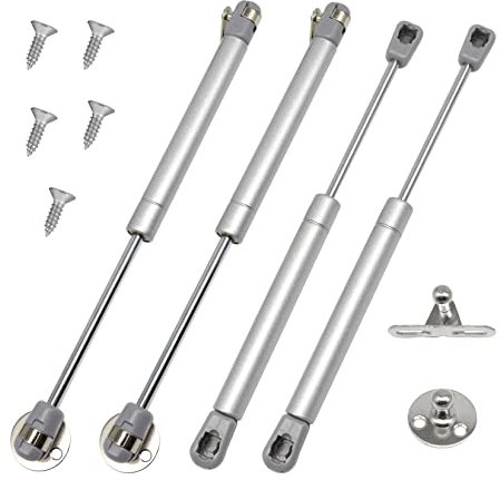 GothicBride 4 Stück Gasdruckfeder, Gasdruckdämpfer, Sanft Schließende Scharniere, Möbel Gasfeder für Küchenschrank, Kleiderschrank, Schranktür, Druck: 150 N/15 kg(4, 150N)