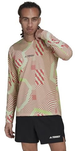 adidas Men's Tx Trail Ls GFX Long Sleeve T-Shirt, Caslim/Rojaci, M