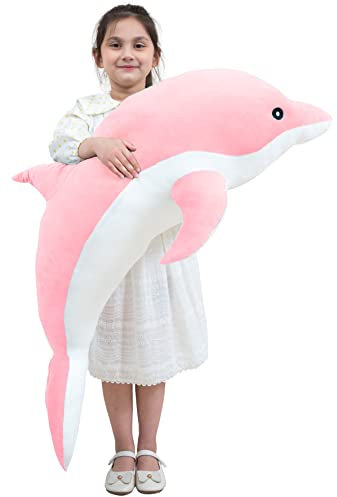 Kekeso Delfin Plüschtiere Schöne Gefüllte Weiche Tier Umarmungskissen Delphin Puppen für Kinder(70cm/27.55inch, Rosa)