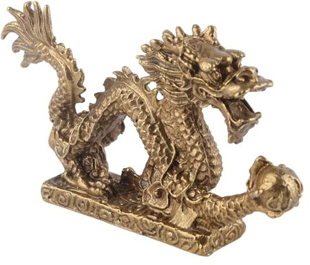 Zerodis Feng Shui Ornement Ornements Artisanat Bureau À Domicile en Laiton Bonne Chance Dragon Chinois Dragon Statue