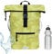 Rucksack Herren Plane Time Bag Kurierrucksack Roll-Top Fahrradrucksack Sport Fitness Damen 23 Liter A4 12821 + Flasche (12824 Cyber Camo Gelb)