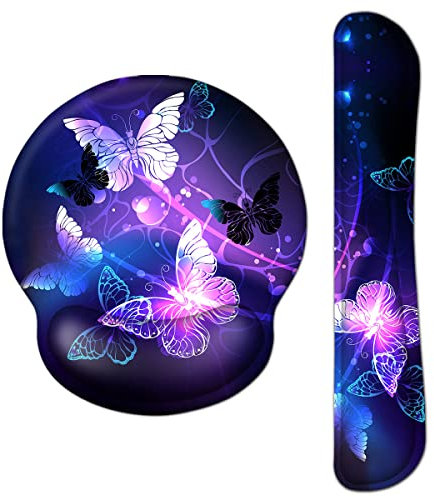 AOKSUNOVA Tapis de souris ergonomique avec coussin en gel pour clavier et repose-poignets